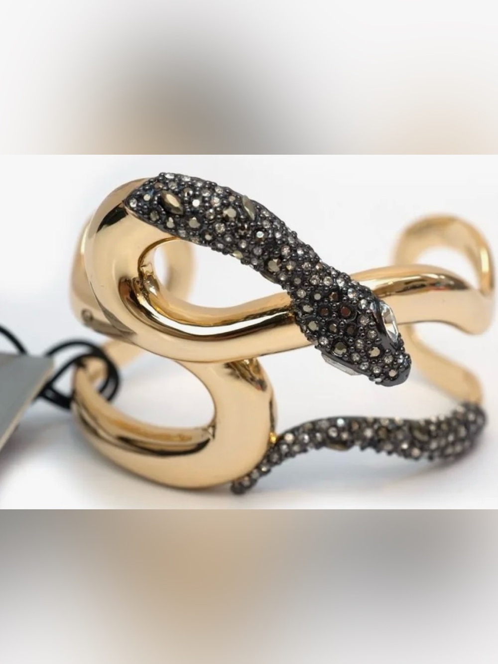 Alexis Bittar Gold Plated Coiled Crystal Cuff Snake Bracelet- NWT & Dust Bag